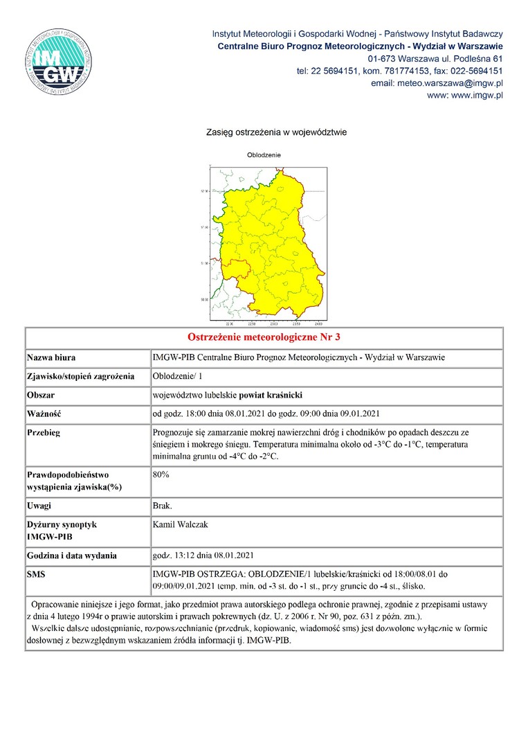 Ostrzeżenie meteorologiczne 