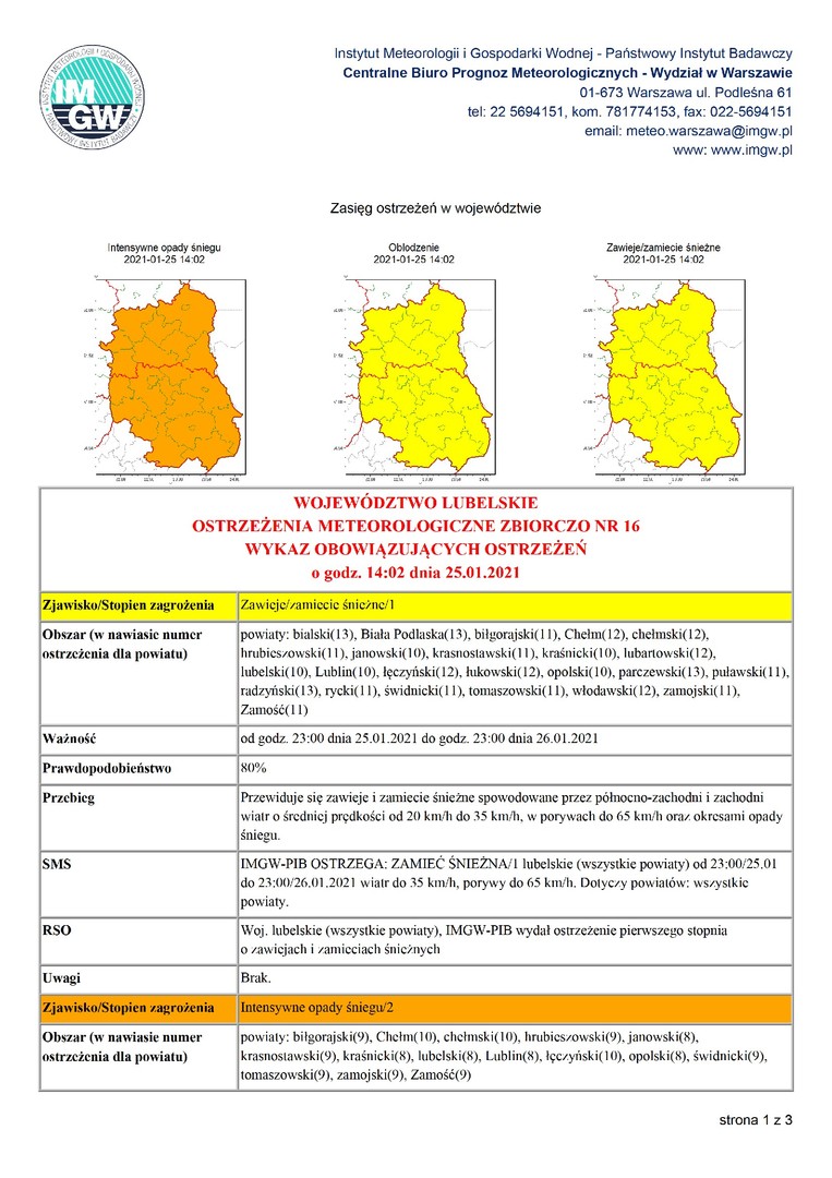 Ostrzeżenia meteorologiczne 