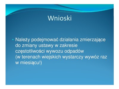 Niebieski slajd z wnioskami