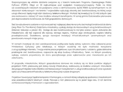 Informacja o internecie światłowodowym