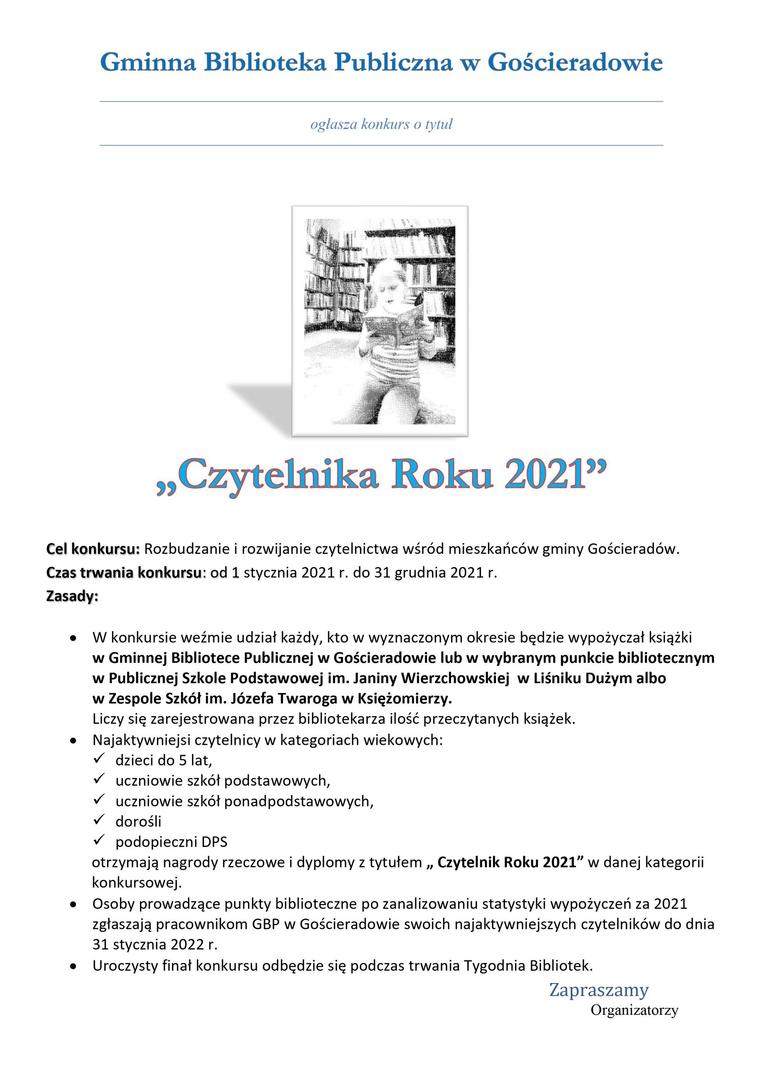 Konkurs o tytuł „Czytelnika Roku 2021”