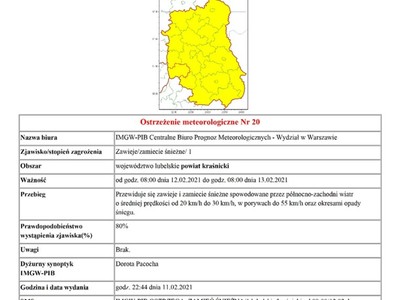 Ostrzeżenie meteorologiczne