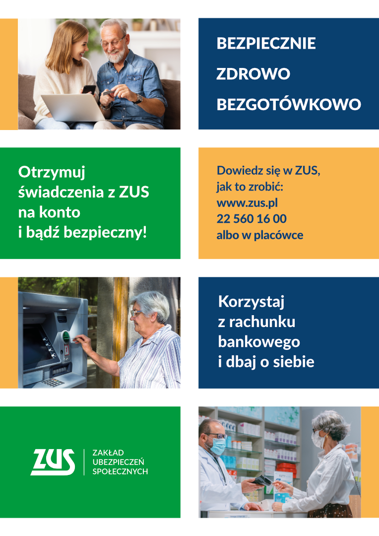 Zdjęcie  z logiem ZUS i osobami starszymi