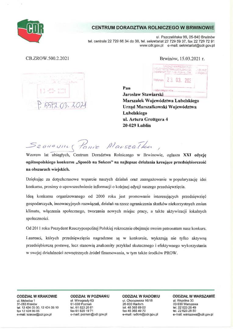 Konkurs ,,Sposób na Sukces" - Informacja