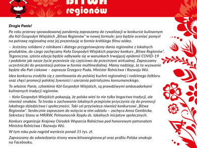 Konkurs kulinarny ,,Bitwa Regionów" - Informacja