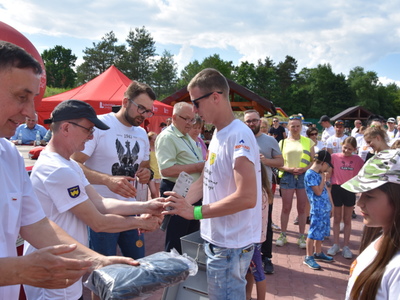 Wręczenie nagród na rajdzie rowerowym