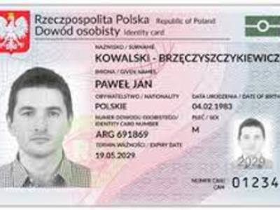 Grafika przedstawiająca wzór dowodu osobistego