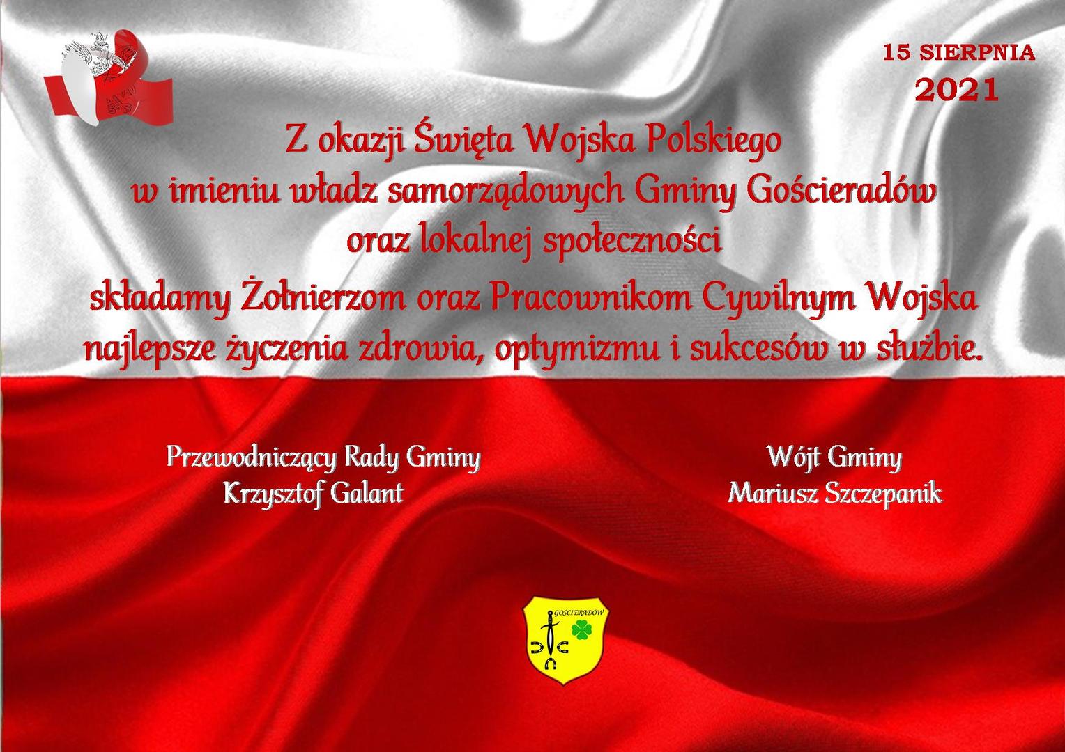 Flaga Polski z godłem