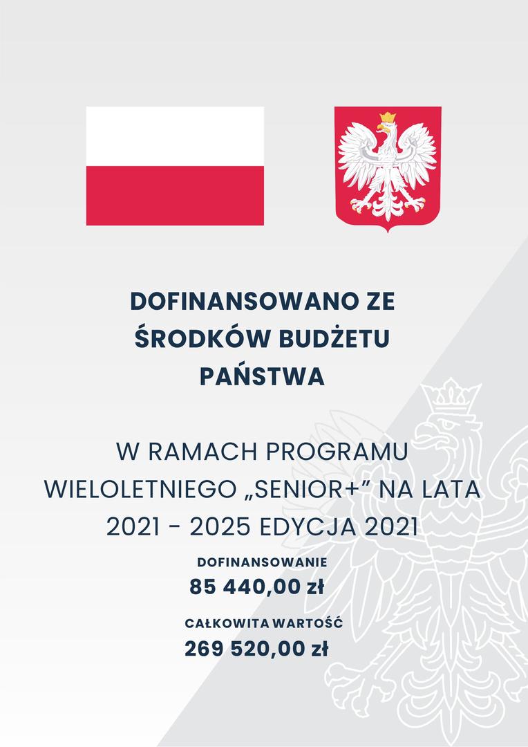 Plakat mówiący o dofinansowaniu