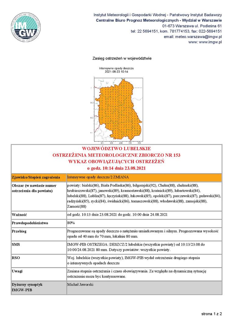Grafika zawierająca treść ostrzeżenia.