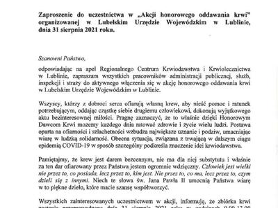 Pismo Wojewody Lubelskiego