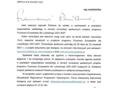 Zdjęcie przedstawiajace treść pisma