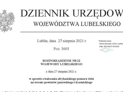 Grafika przedstawiająca część strony tytułowej rozporządzenia
