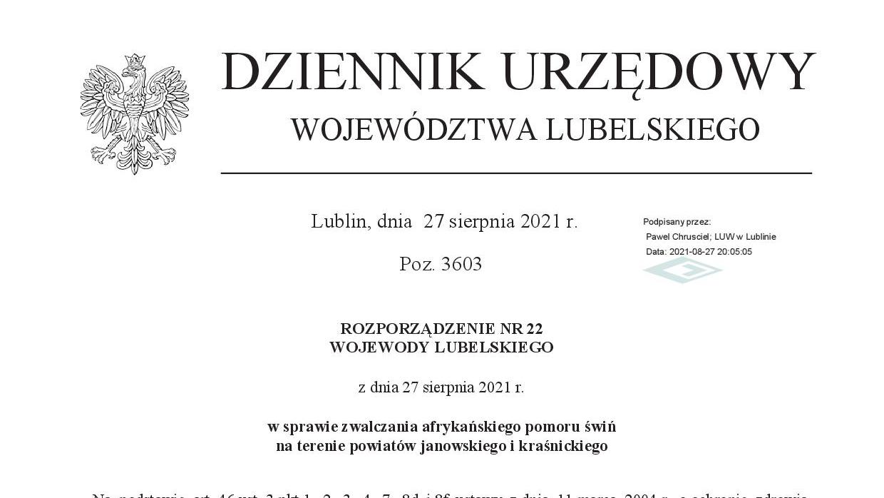 Grafika przedstawiająca część strony tytułowej rozporządzenia