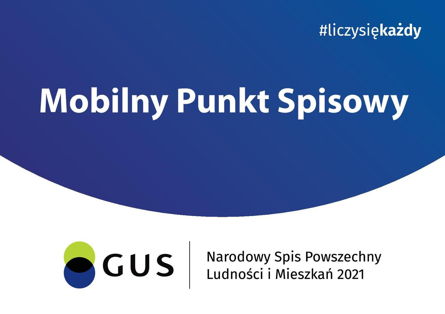 Plansza informująca o Mobilnym Punkcie Spisowym