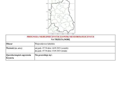 PROGNOZA NIEBEZPIECZNYCH ZJAWISK METEOROLOGICZNYCH