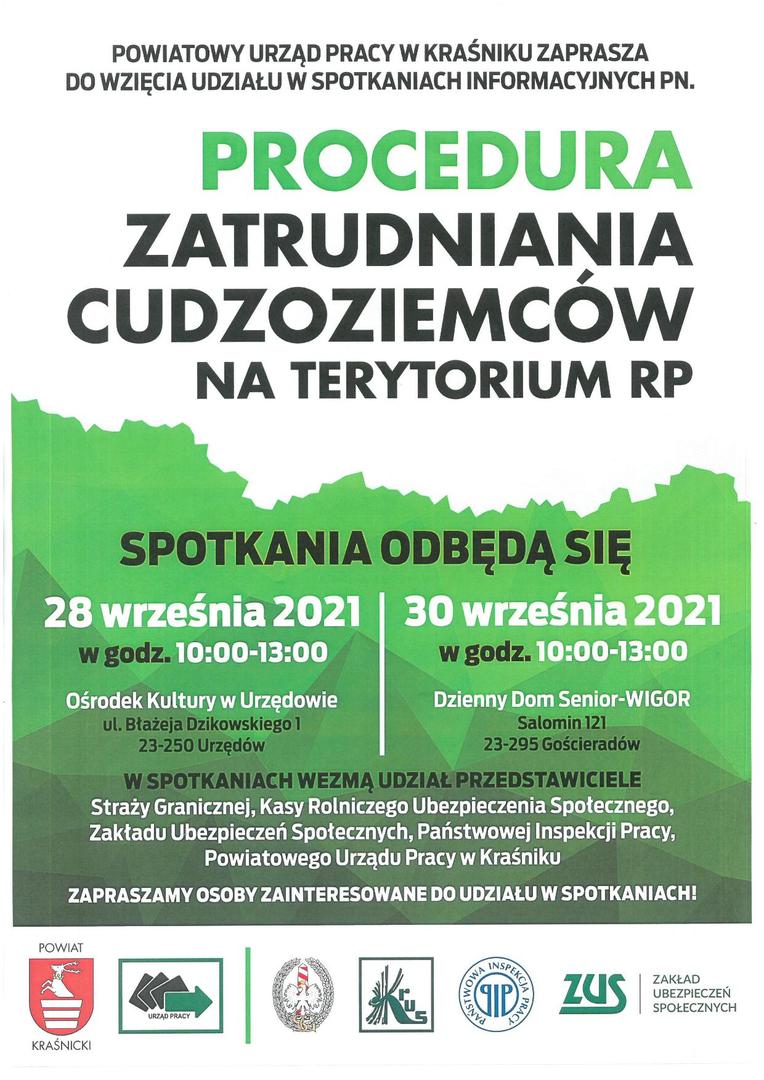 Zdjęcie plakatu procedury zatrudniania cudzoziemców