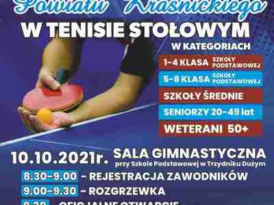 Zdjęcie plakatu przedstawiające tenis stołowy