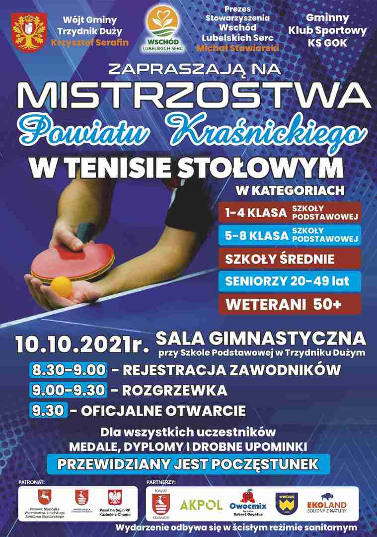 Zdjęcie plakatu przedstawiające tenis stołowy