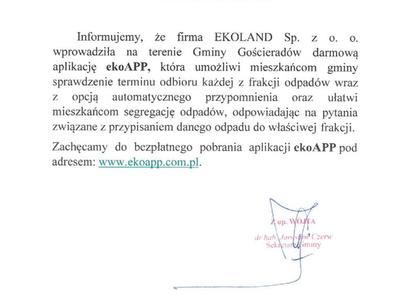 Obraz przedstawiający dokument z treścią informacji