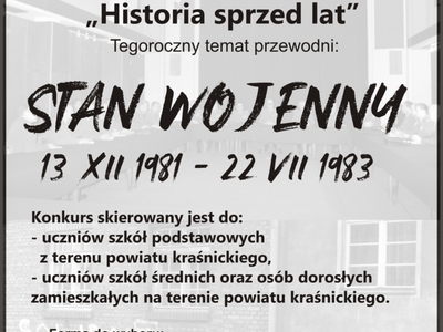 Plakat Konkursu w tle zdjęcia z okresu wojny