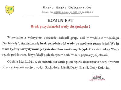 Grafika zawierająca treść komunikatu