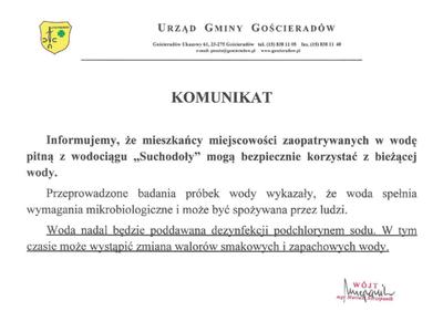 Obraz przedstawiający treść komunikatu