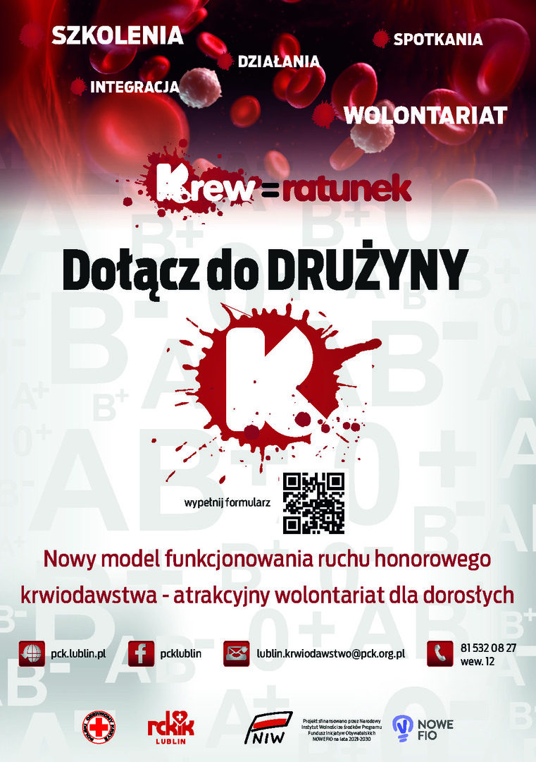 Plakat przedstawiający krew