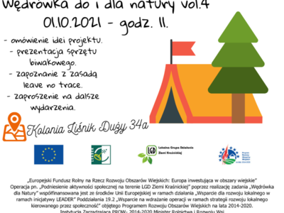 Plakat promujący wędrówkę