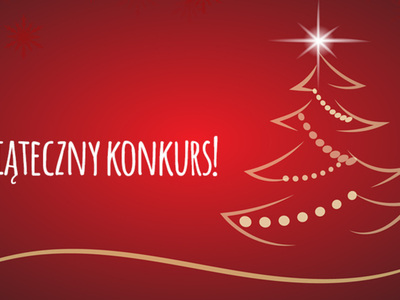 Zdjęcie choinki na czerwonym tle