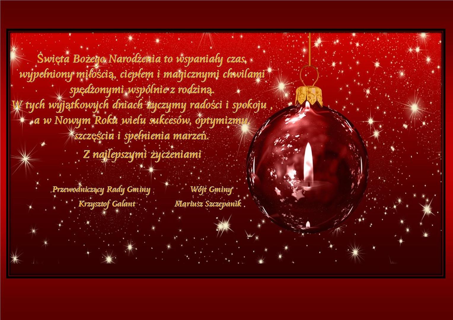 Zdjęcie bombki i życzeń świątecznych