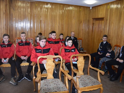 Zdjęcie z Młodzieżową Drużyną Pożarniczą z Gościeradowa
