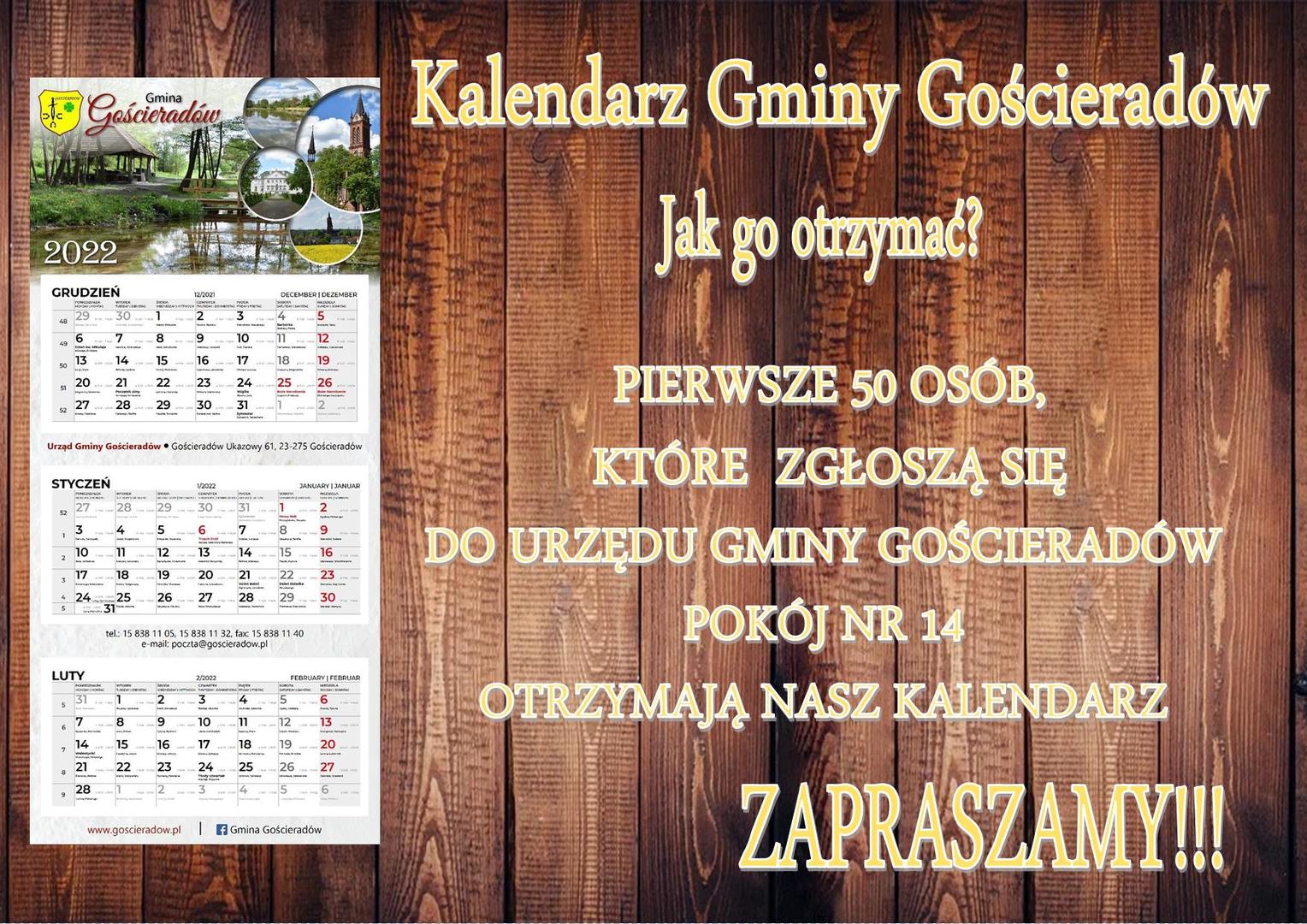 zdjęcie kalendarza Gminy Gościeradów