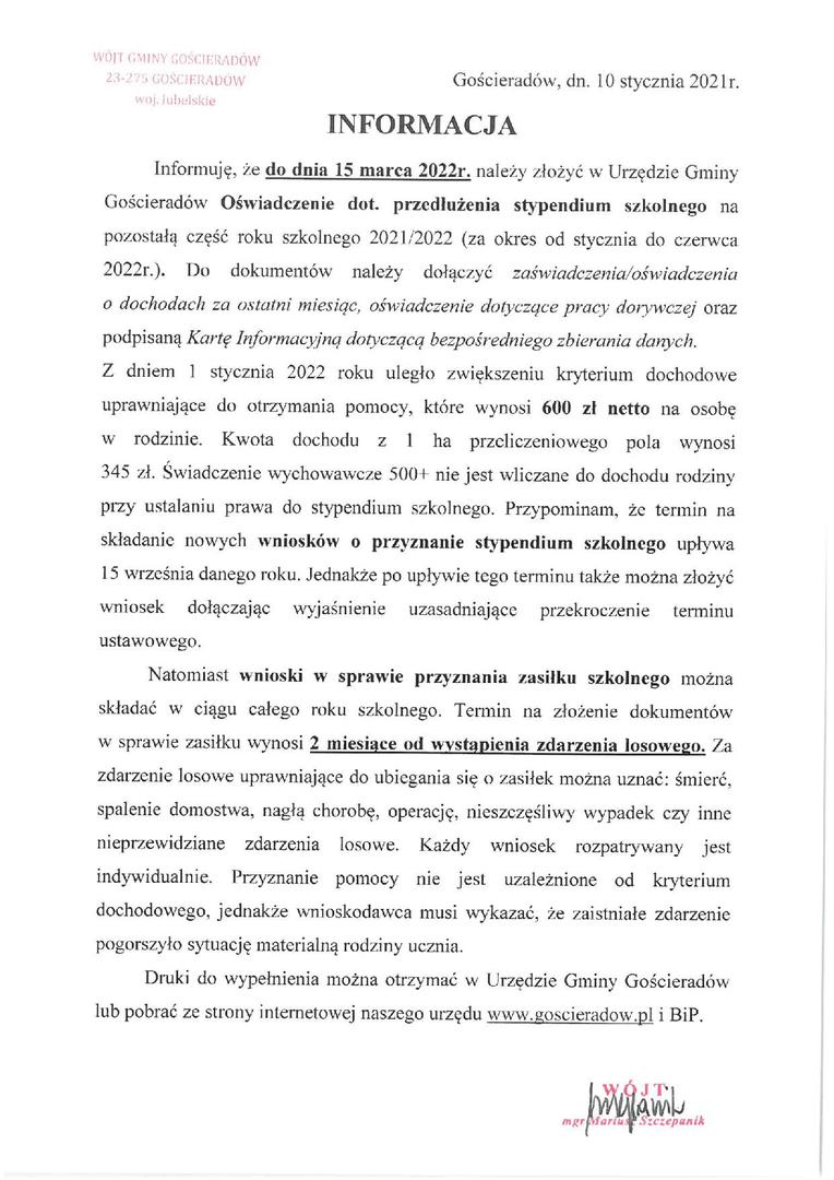 Grafika (zdjęcie) przedstawiające treść informacji