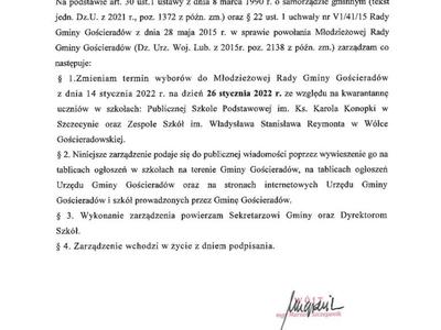 Zdjęcie zarządzenia