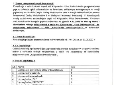 Zdjęcie protokołu z konsultacji społecznych