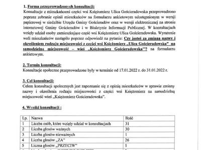 Zdjęcie protokołu z konsultacji społecznych
