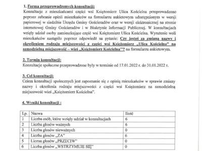 Zdjęcie protokołu z konsultacji społecznych