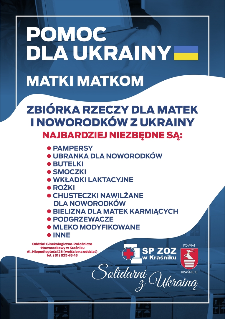 Plakat pomocy dla Ukrainy