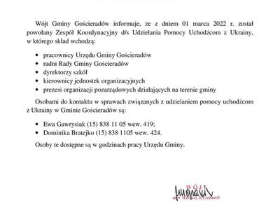 Komunikat Wójta Gminy Gościeradów