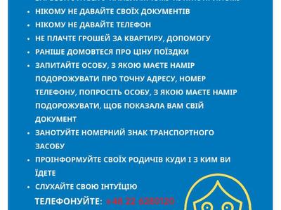 Zdjęcie ulotki przeciwdziałania handlem ludźmi
