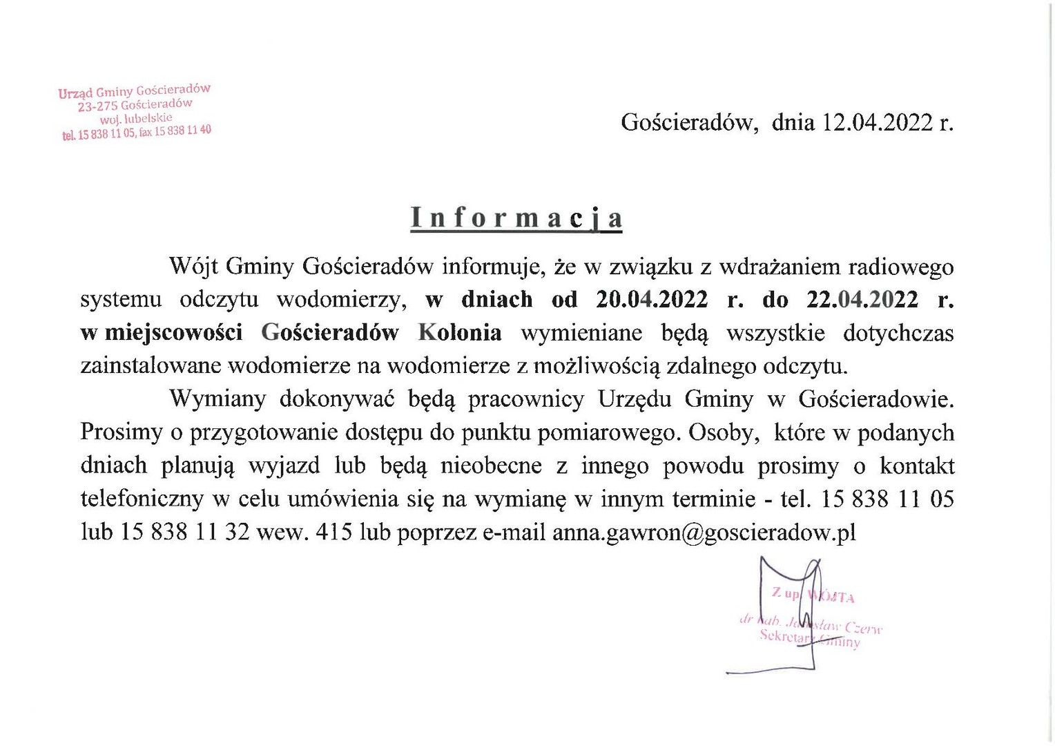 Zdjęcie informacji