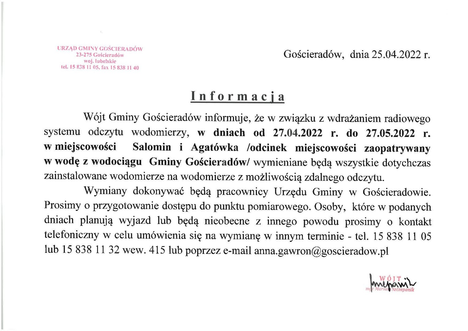 Zdjęcie informacji