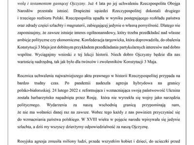 Zdjęcie Odezwy Komitetu Honorowego
