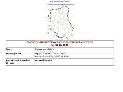 Zdjęcie PROGNOZY NIEBEZPIECZNYCH ZJAWISK METEOROLOGICZNYCH