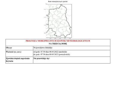 Zdjęcie PROGNOZY NIEBEZPIECZNYCH ZJAWISK METEOROLOGICZNYCH