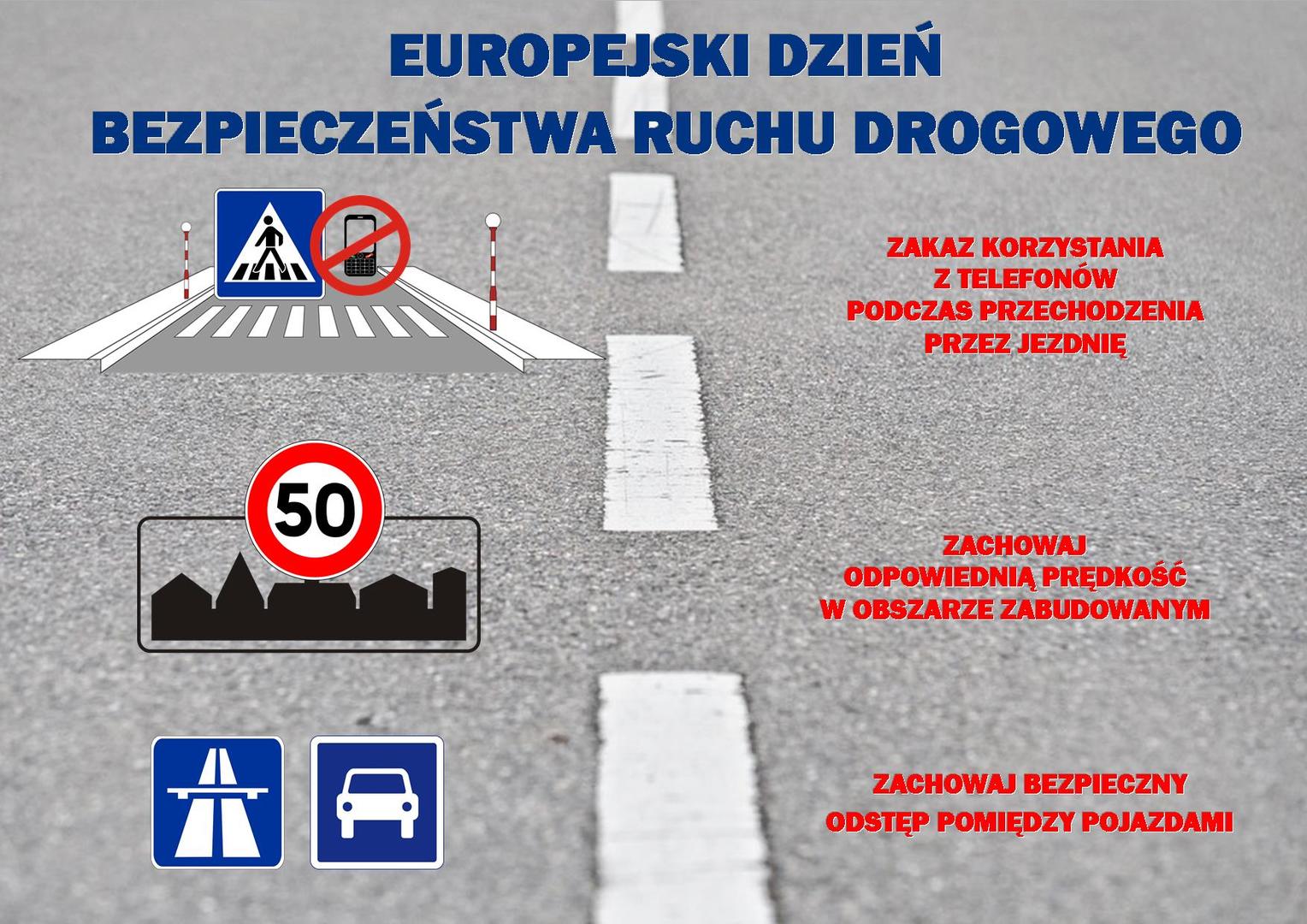 Zdjęcie drogi ze znakami drogowymi