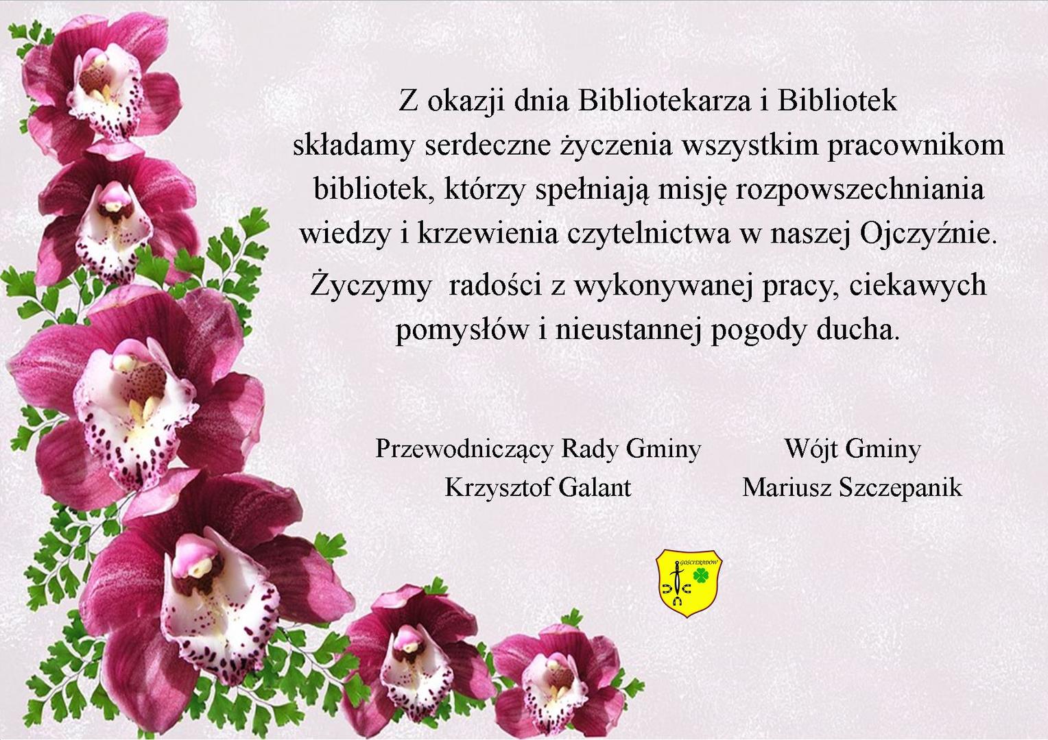 Zdjęcie życzeń z kwiatami