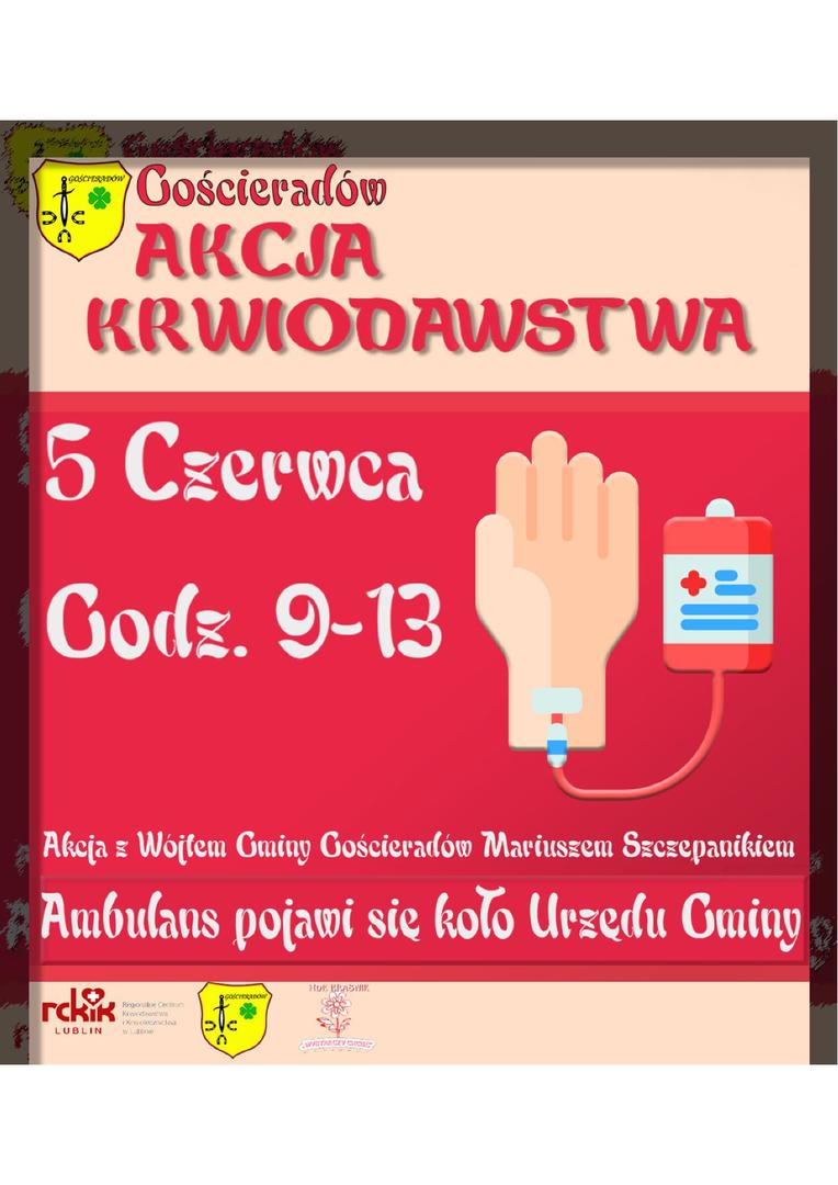 Zdjęcie plakatu akcji krwiodawstwa
