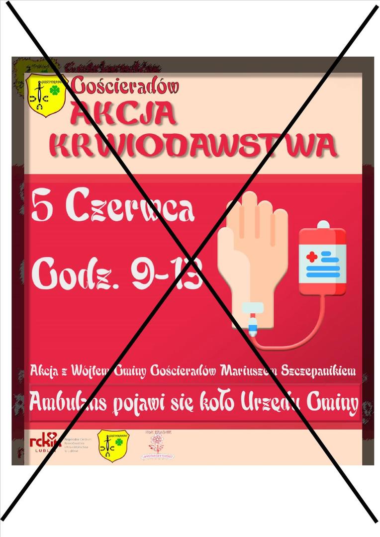 Zdjęcie plakatu akcji krwiodawstwa